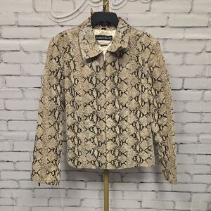Pamela McCoy Snake Print Leather Jacket- Excellent Condition - L